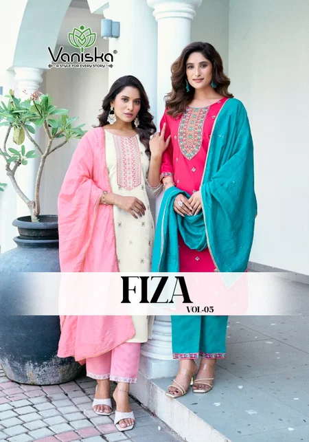 Fiza Vol 5 By Vaniska Roman Silk Surat Kurti With Bottom Dupatta Wholesale Market